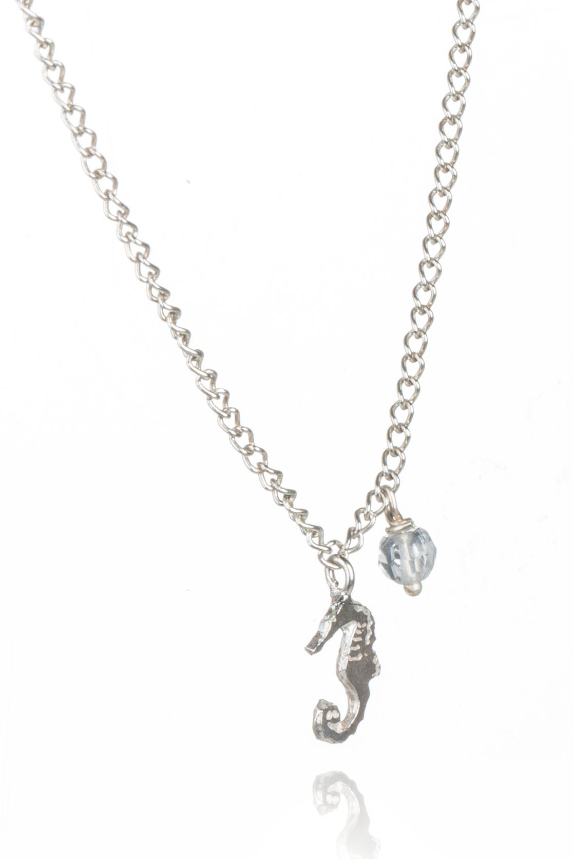 Tiny Silver Seahorse Pendant