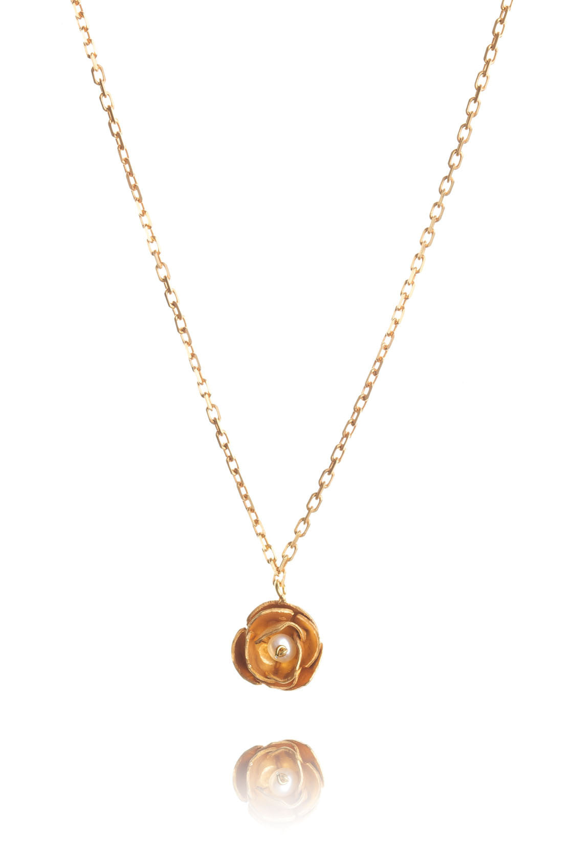 Gold Vermeil with pearl Peony Necklace