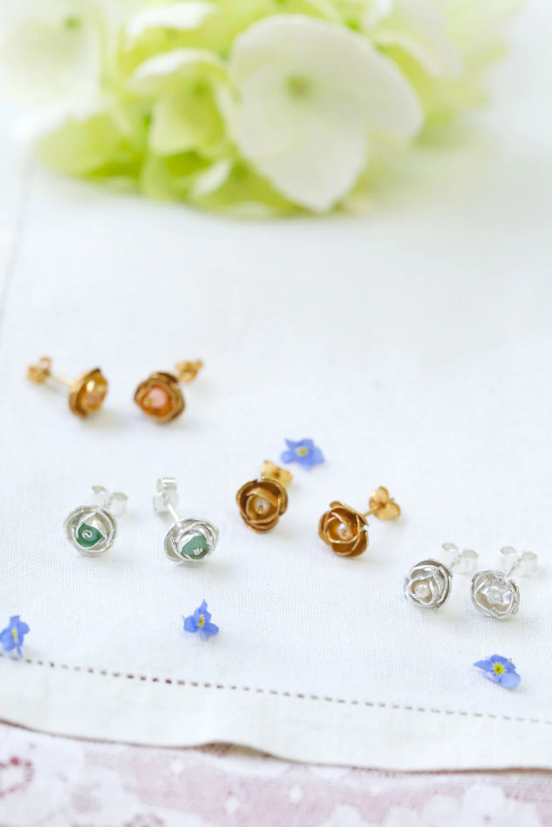 Symbolism & Meaning of Floral Jewellery - Peony Bud Stud Earrings | Amanda Coleman Jewellery