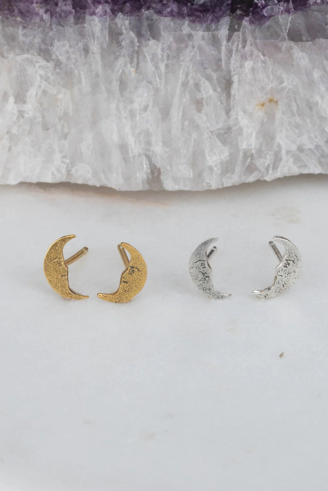 Amanda Coleman Jewellery: Celestial Jewellery for Zodiac Lovers. Moon Stud Earrings
