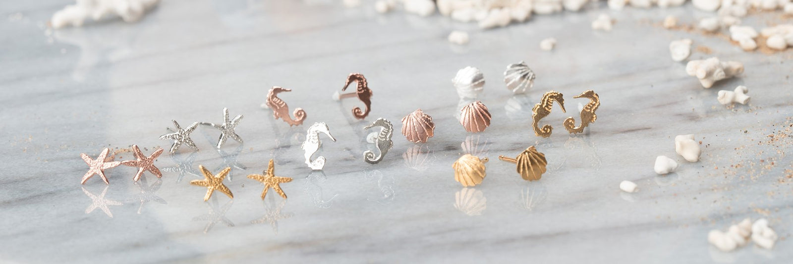 Handmade Sterling Silver stud earrings collection banner