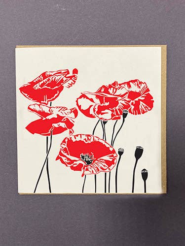 Poppy Letterpress card | Birthday Card