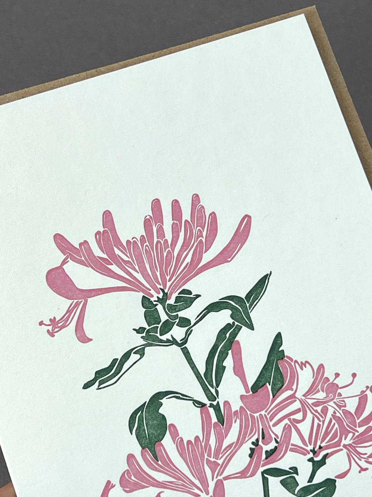 Honeysuckle  Letterpress Card | Flower Card | Birthday Card