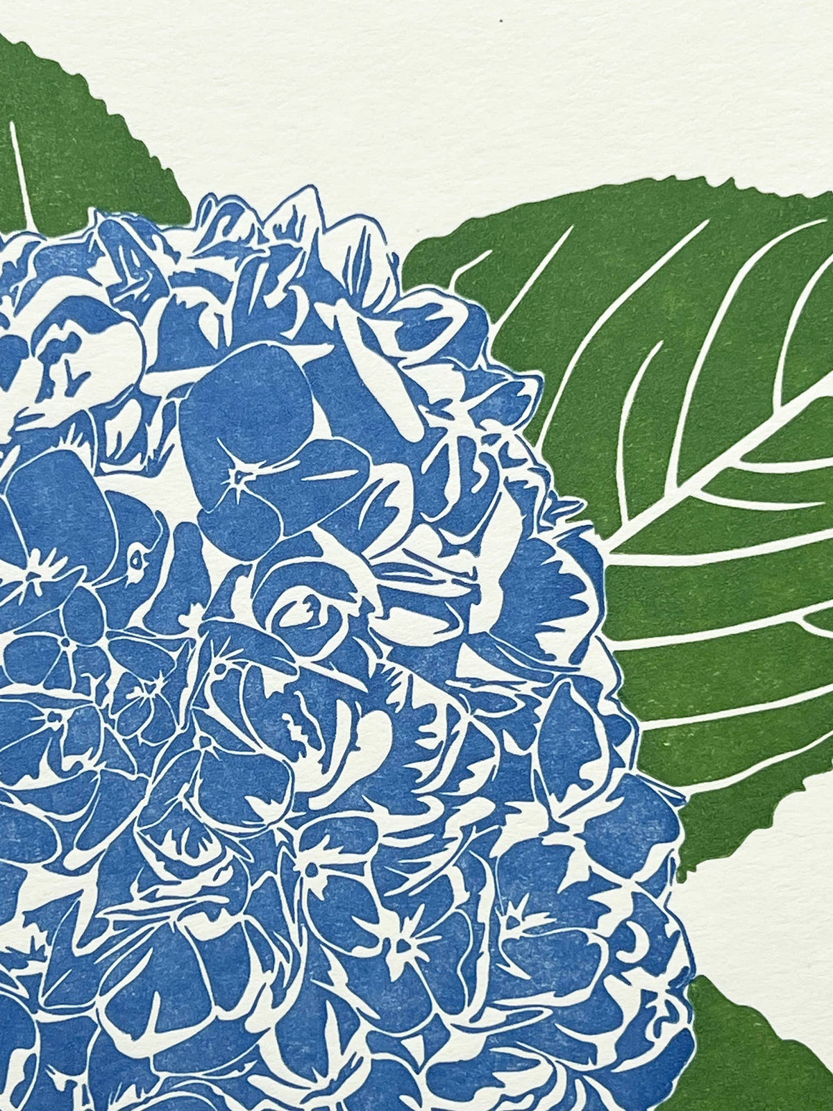 Blue Hydrangea Letterpress Card