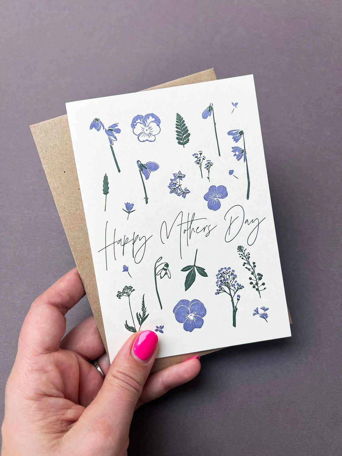 Mother's Day Flower Card | Letterpress Mothers Day Card