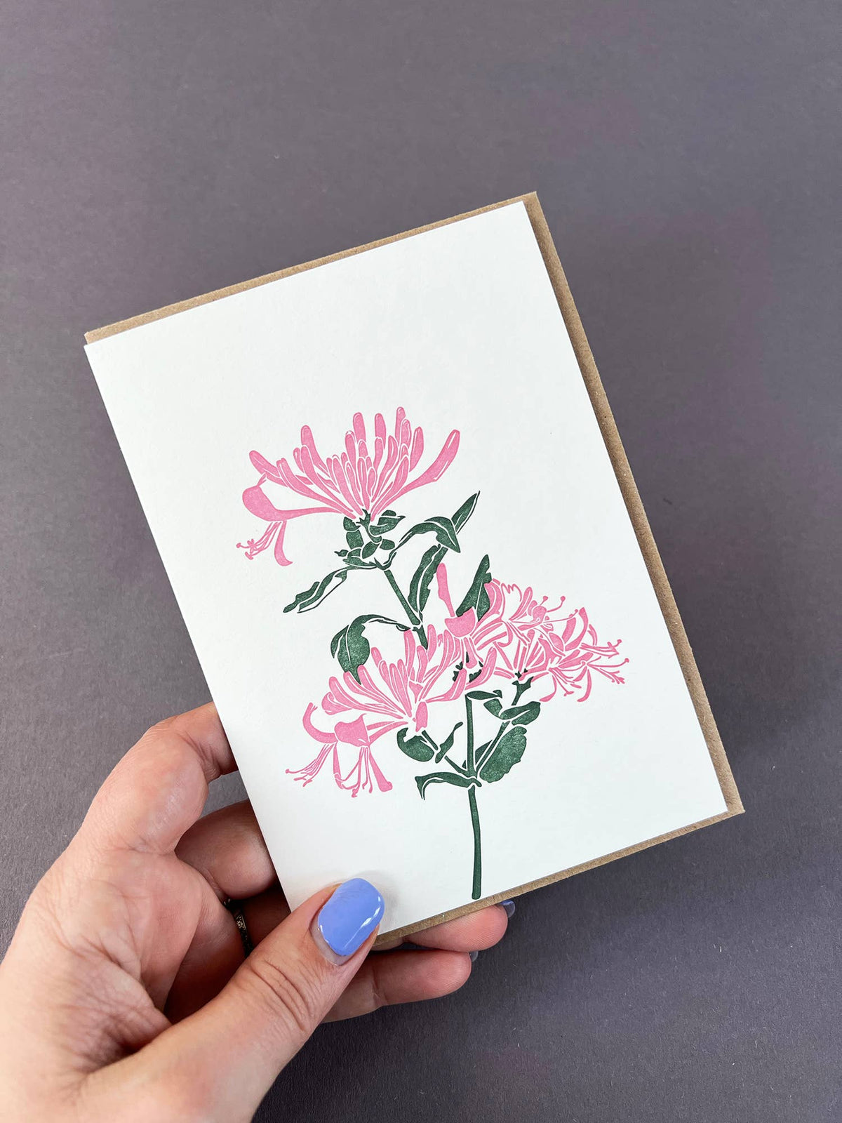 Honeysuckle  Letterpress Card | Flower Card | Birthday Card