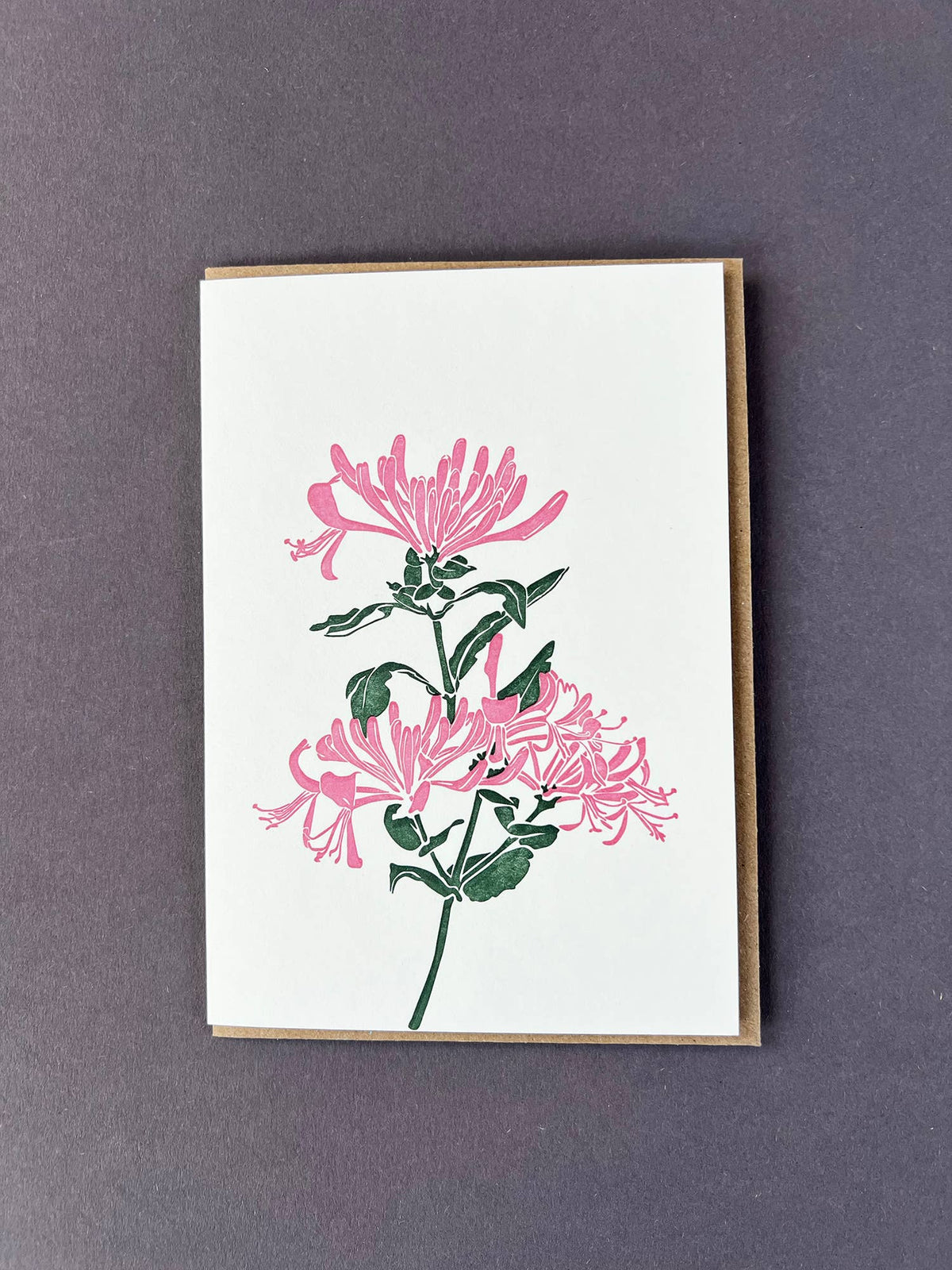 Honeysuckle  Letterpress Card | Flower Card | Birthday Card