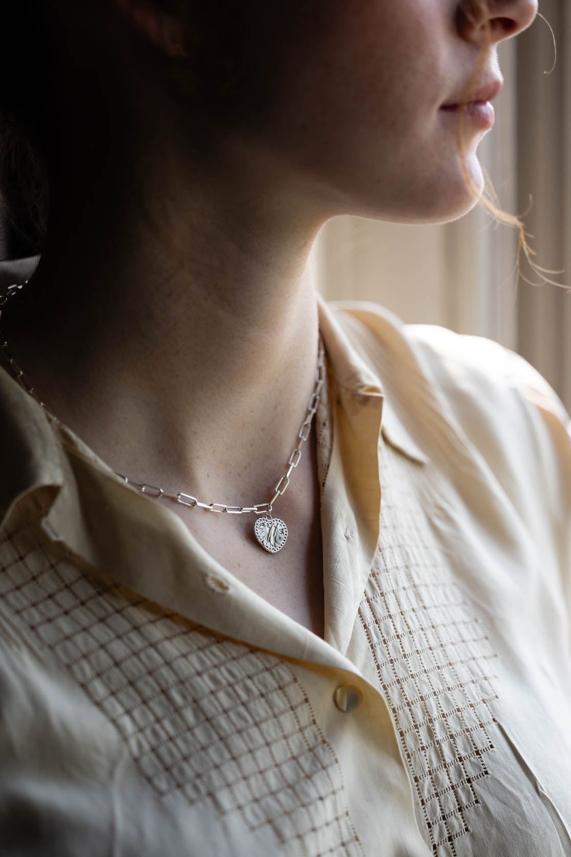 Love Letter Necklace on Paper Clip Chain