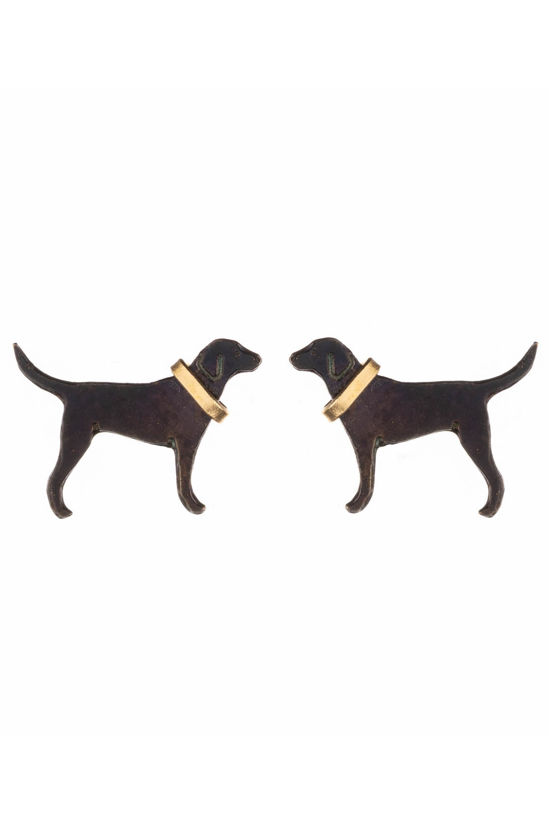handmade black labrador stud earrings