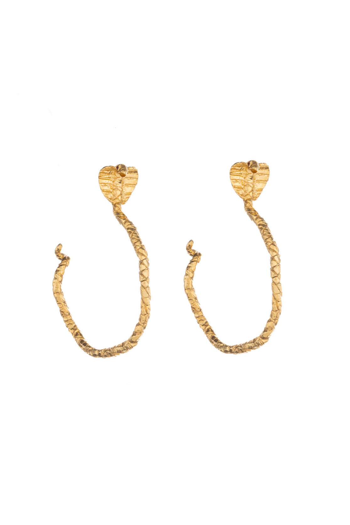 Handmade Snake Hoop Earrings in 22ct Gold Vermeil