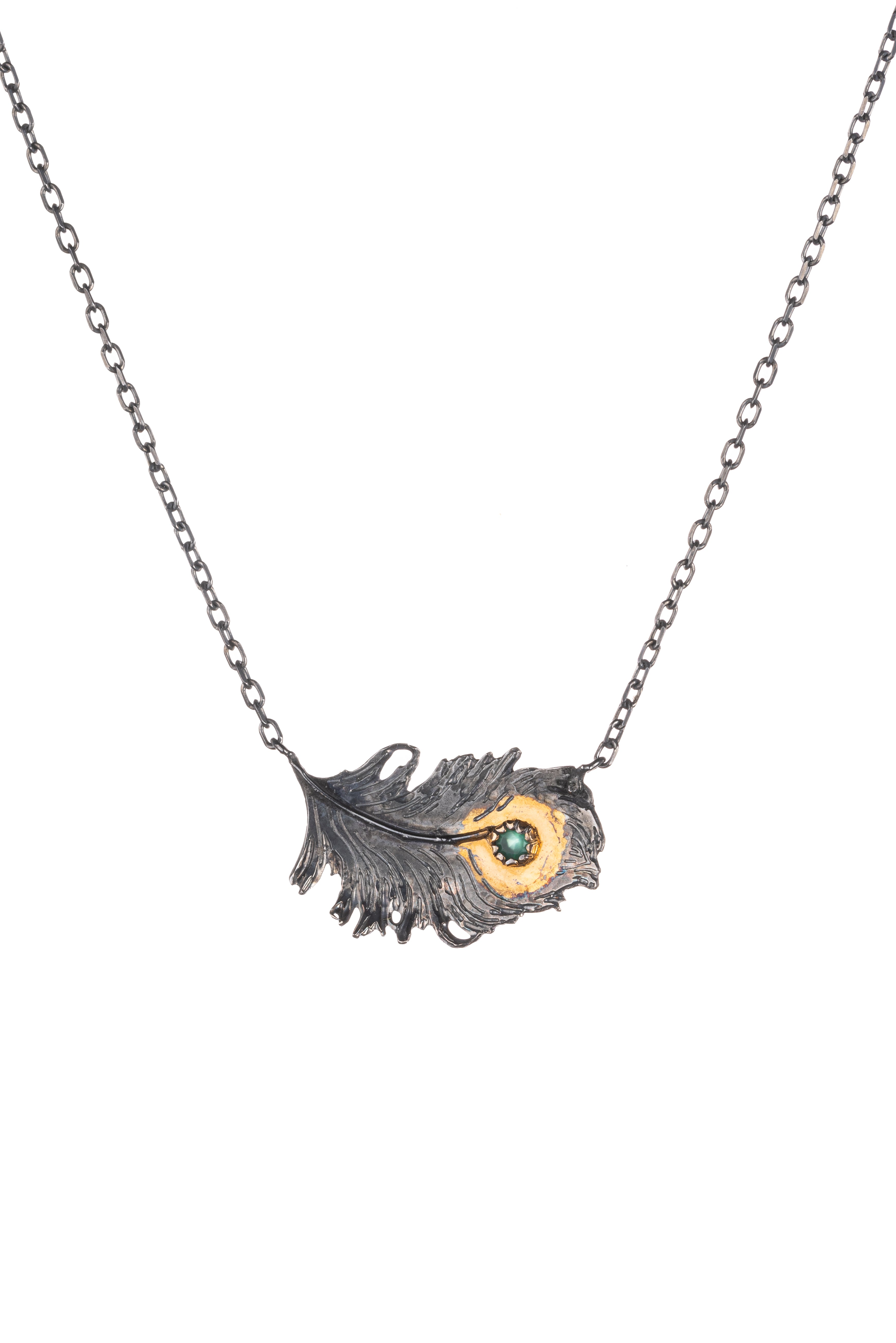 Peacock Feather Pendant - amanda coleman jewellery