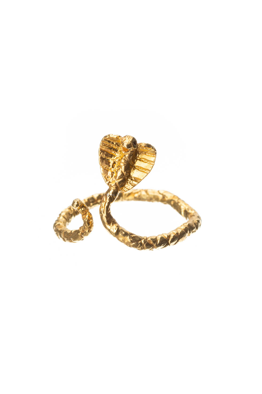 Handmade Snake Ring In 22ct Gold Vemeil