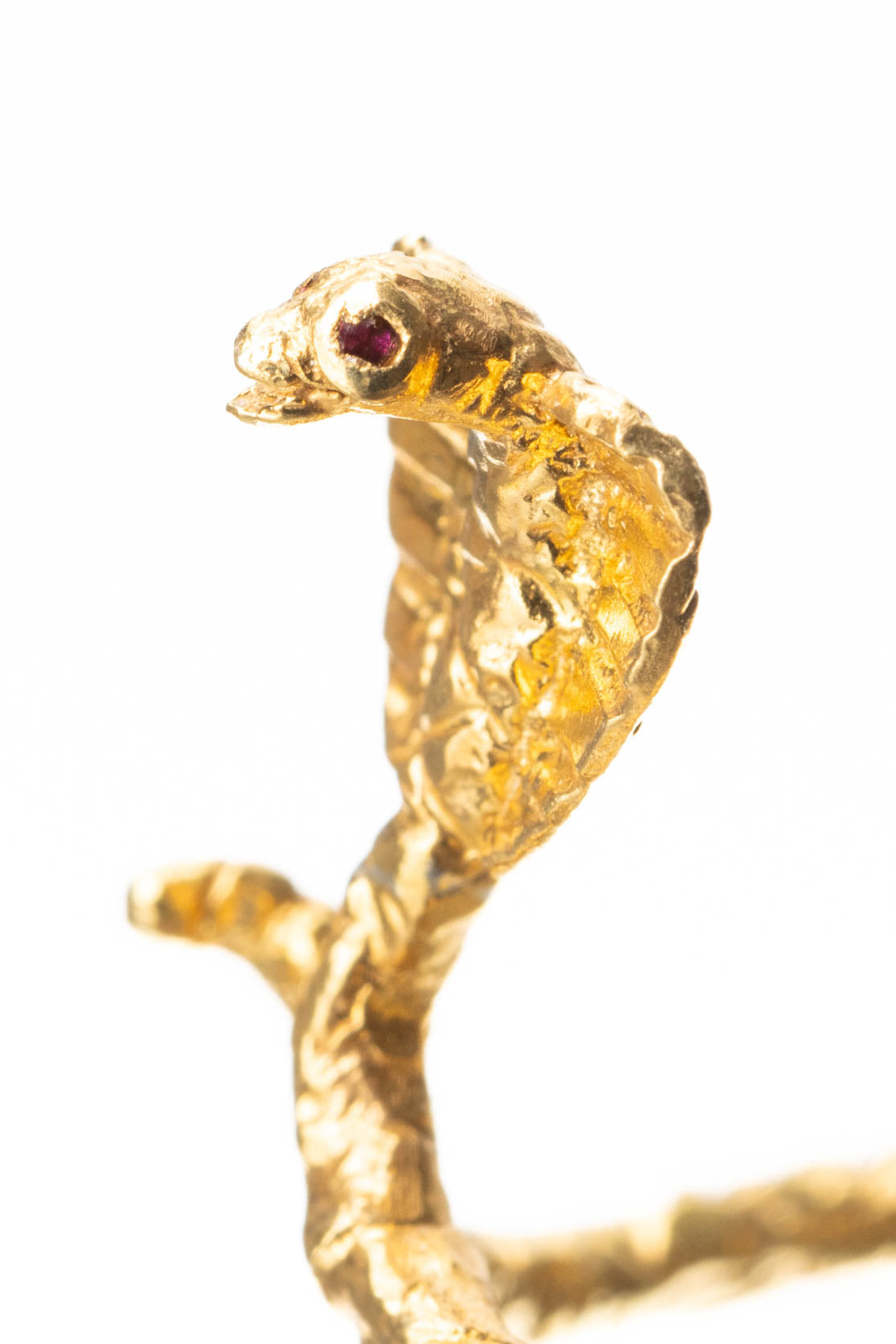 Handmade Snake Ring In 22ct Gold Vemeil