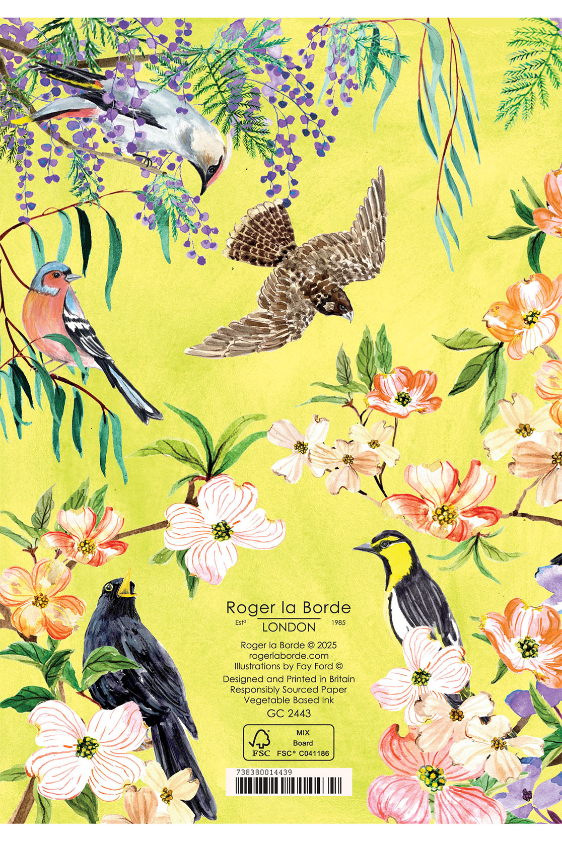 Birds in Flower Garden Greeting Card