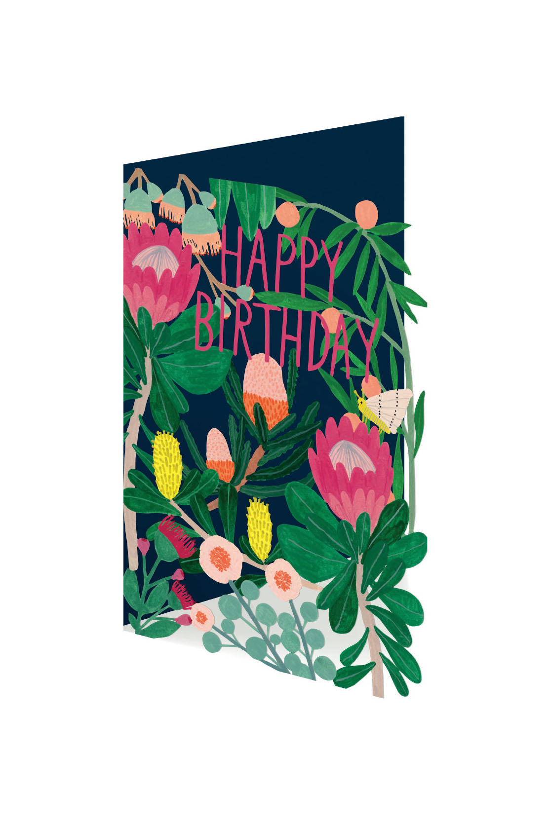 King Protea Happy Birthday Lasercut Card
