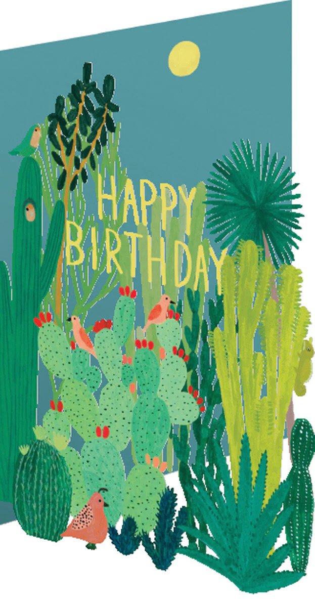 Cacti Joshua Tree Laser Cut Birthday Card