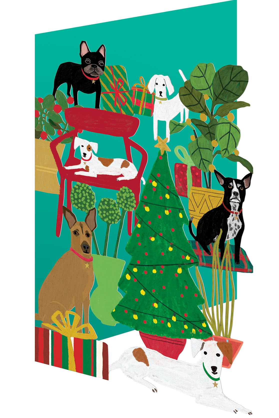 Dog lover laser cut Christmas card