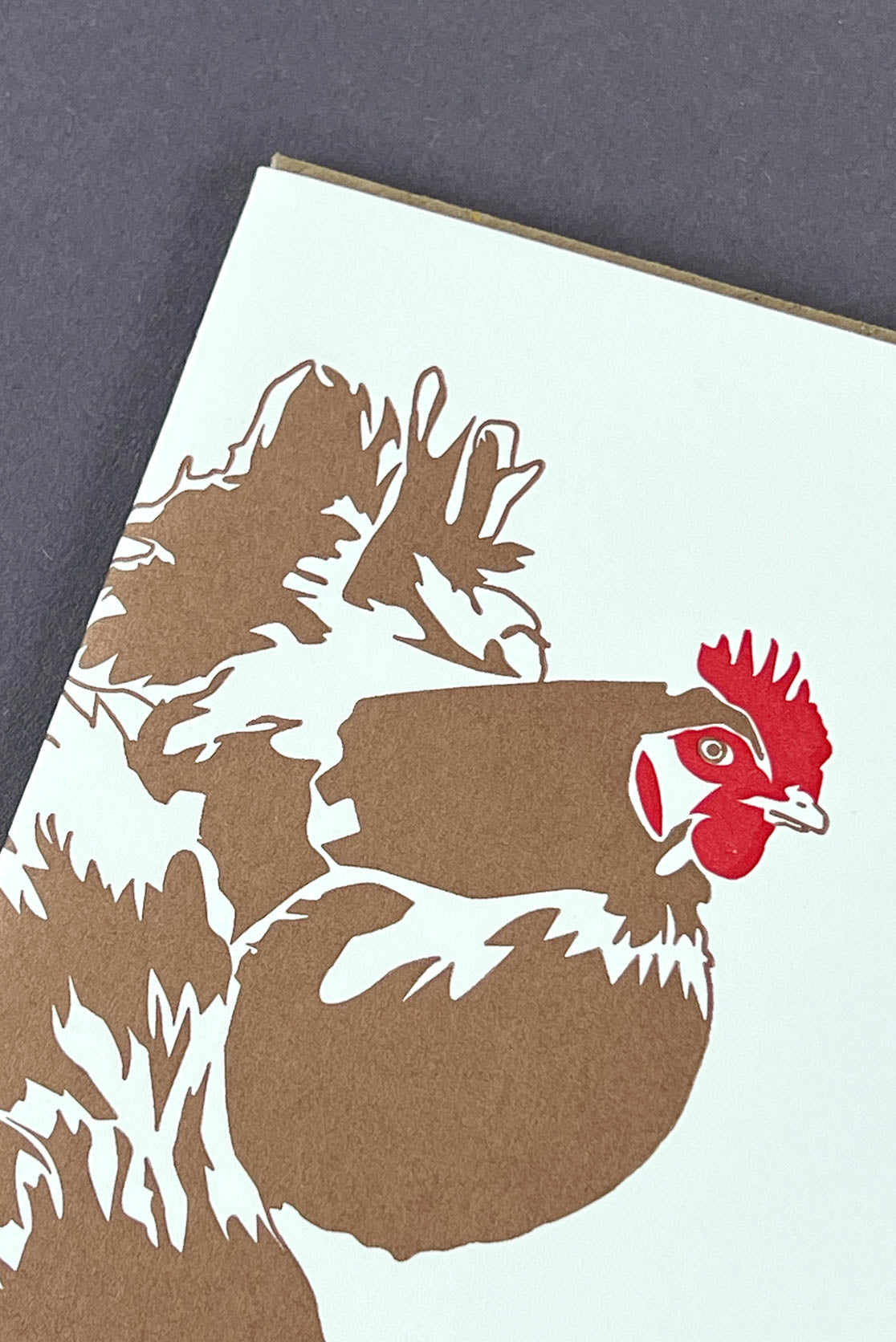 Three Hens Letterpress Greetings Card