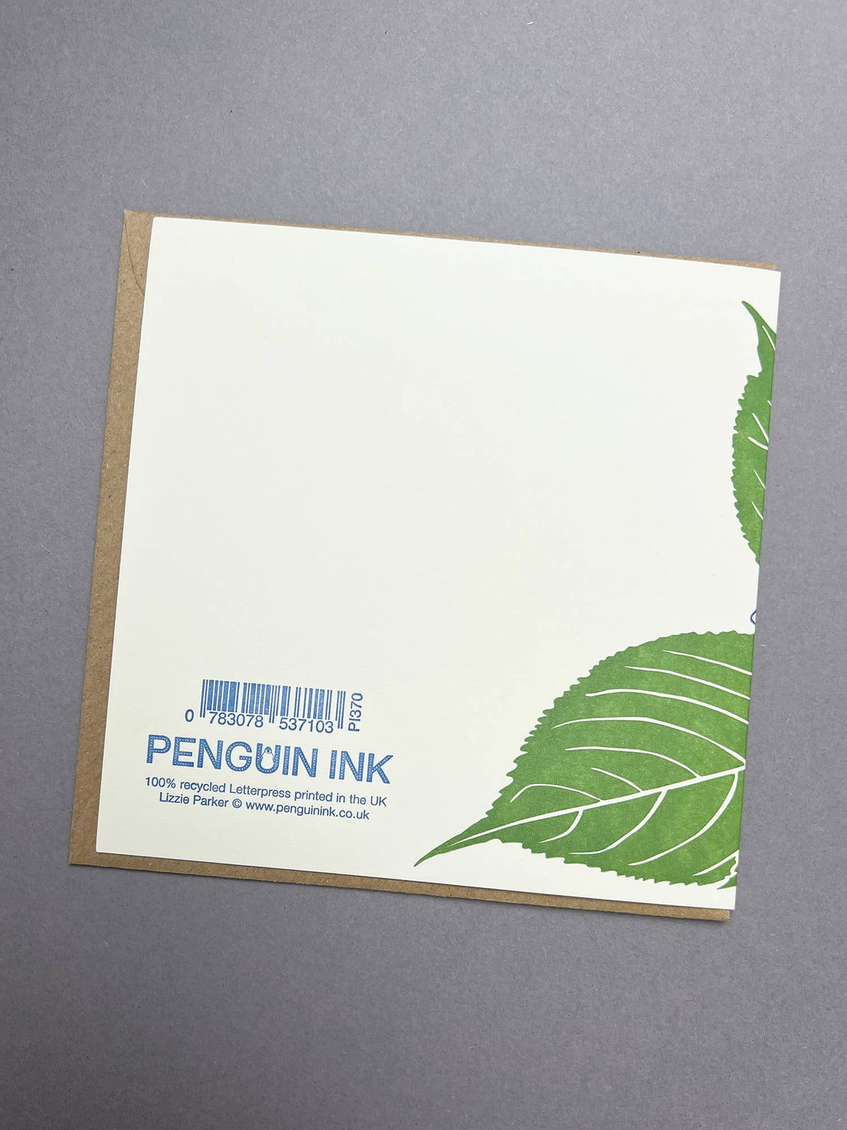 Blue Hydrangea Letterpress Card