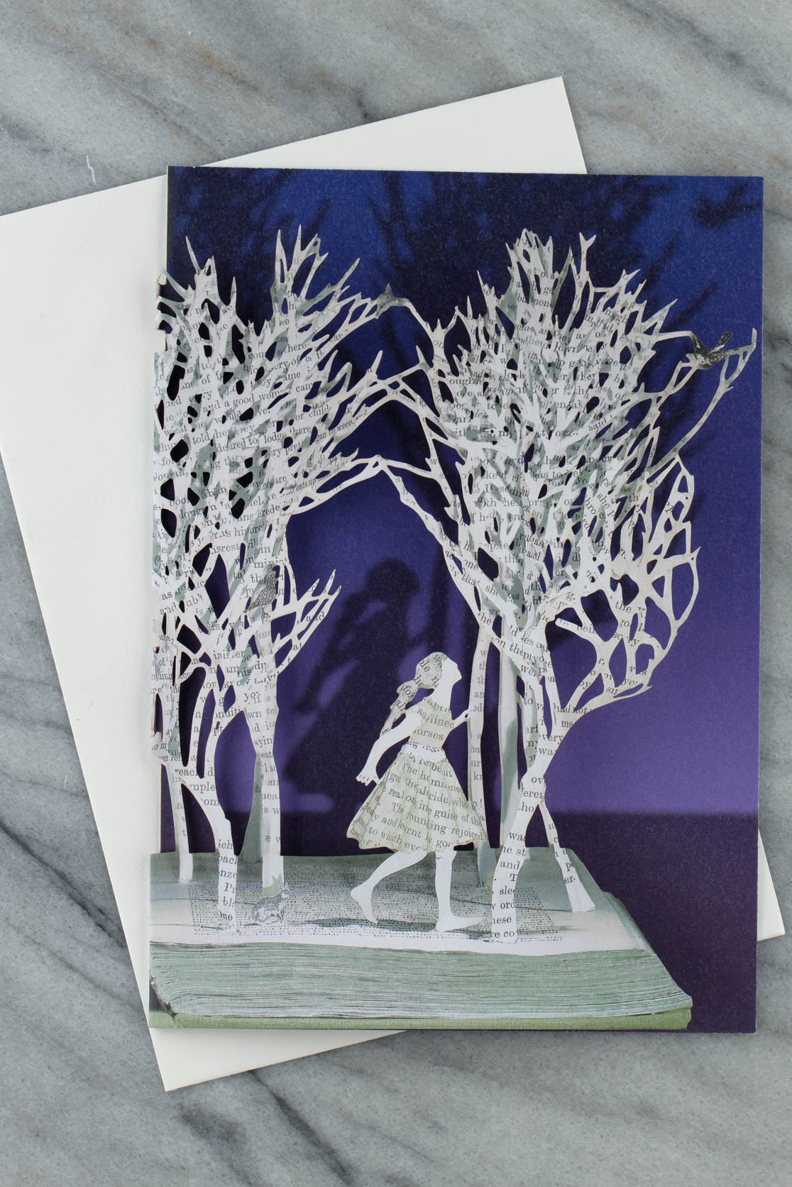 enchanted forest laser-cut greetings card by su blackwerll for roger la borde