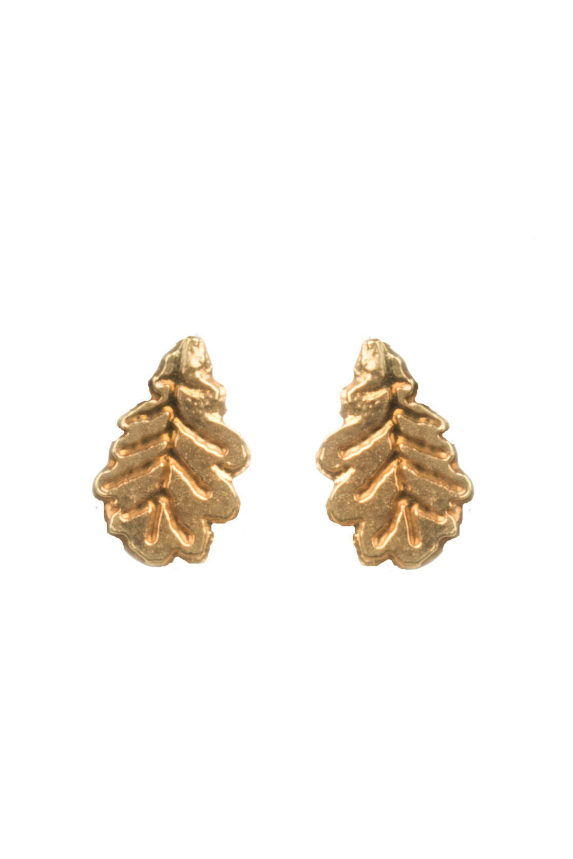 Tiny Oak Leaf Stud Earrings