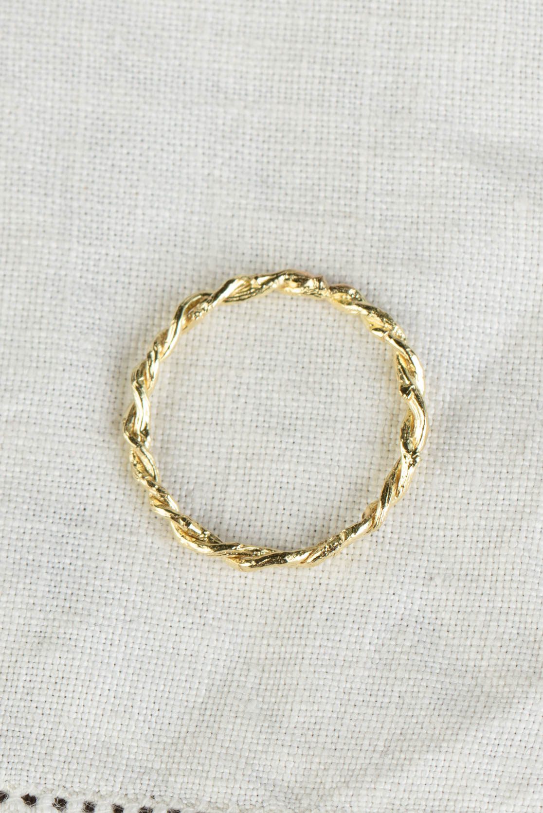 double twisted twig ring in solid 18ct gold