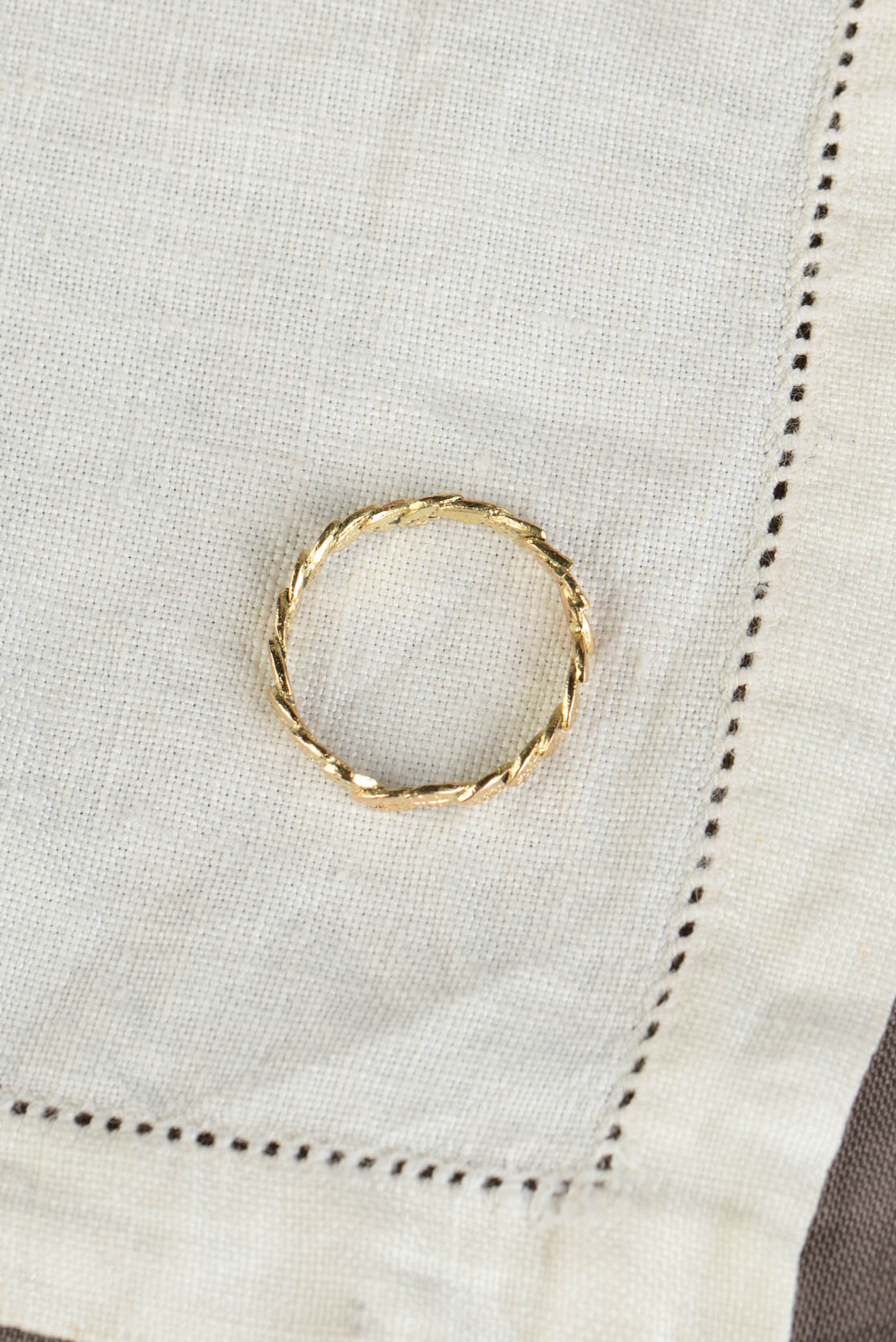 overlapping leaves ring in solid 18ct gold
