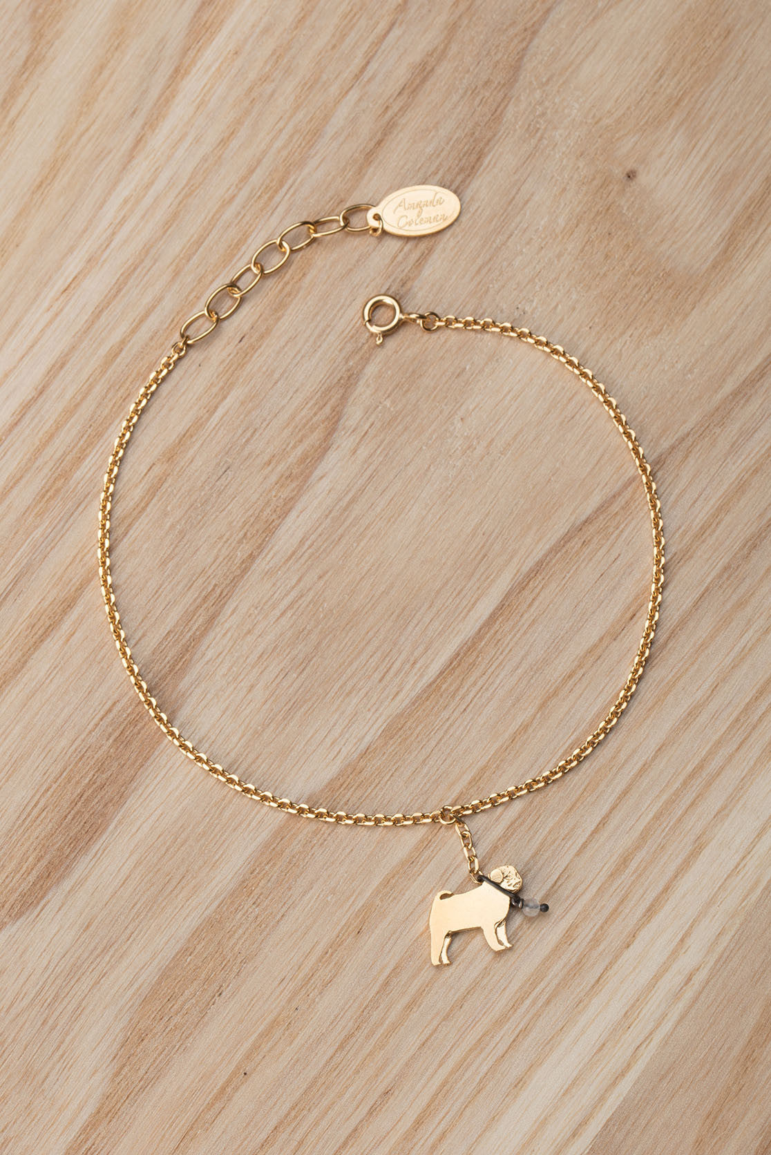 Gold Vermeil Pug Bracelet 