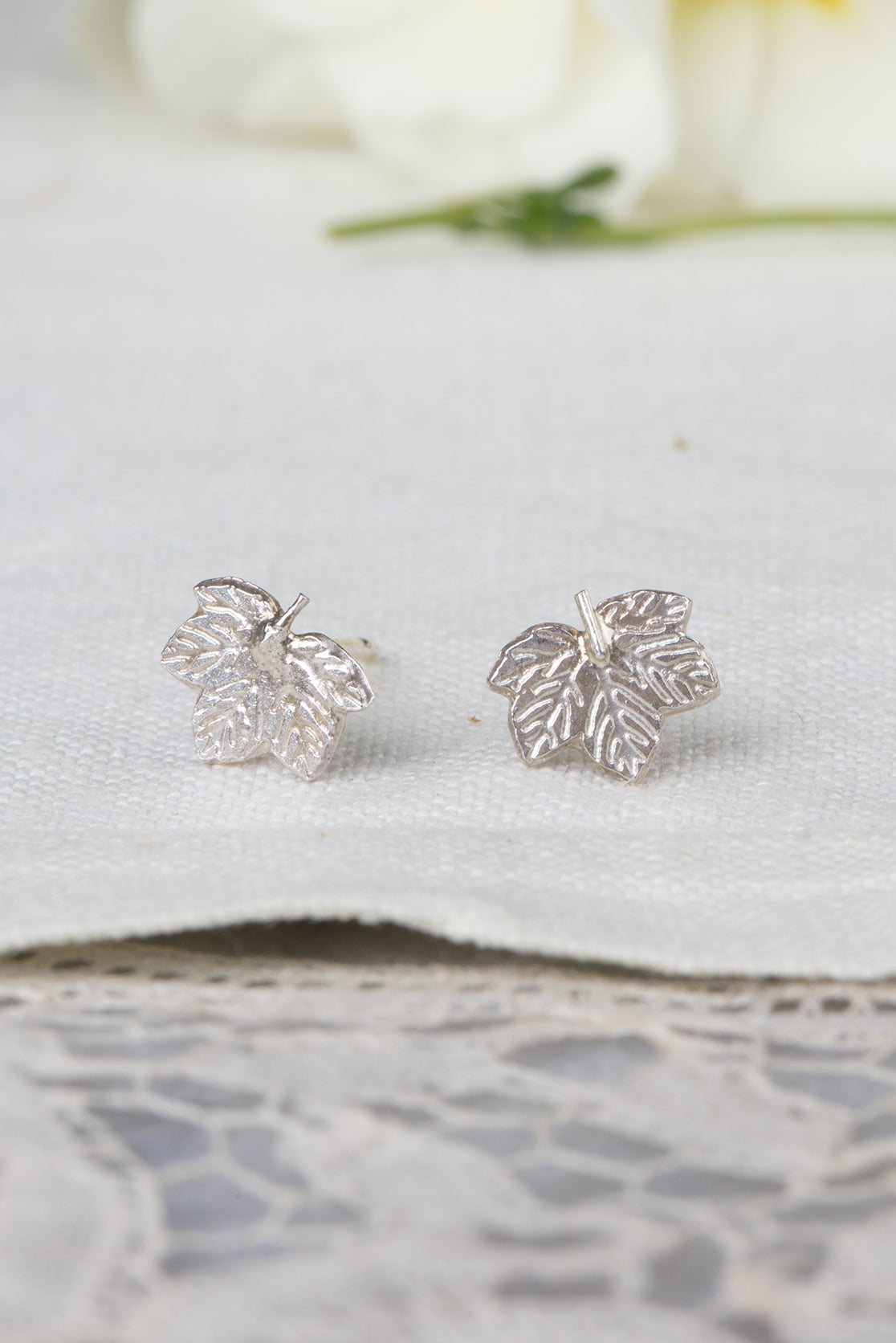 Small Sycamore Leaf Stud Earrings