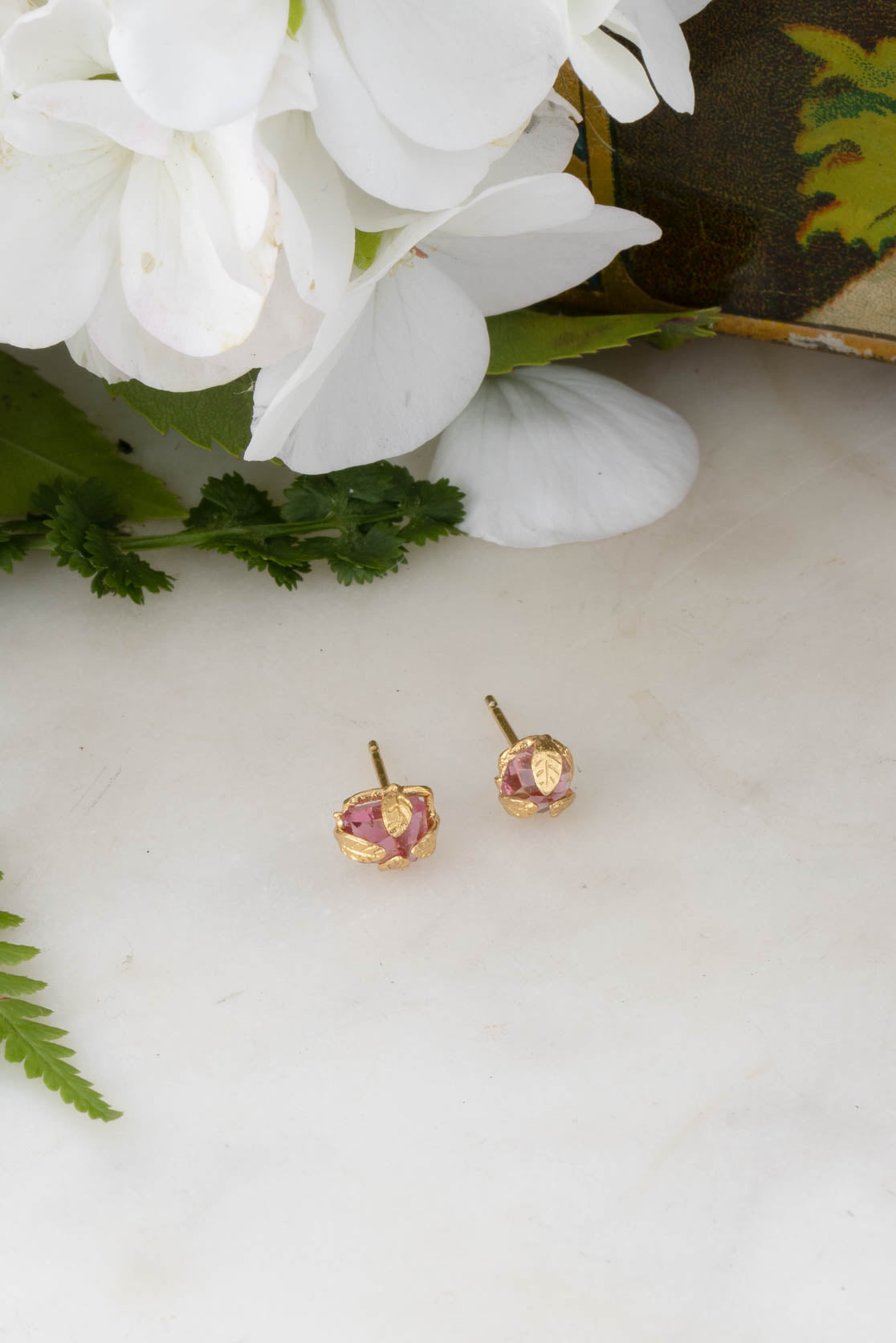 Tourmaline Stud Earrings - Pink