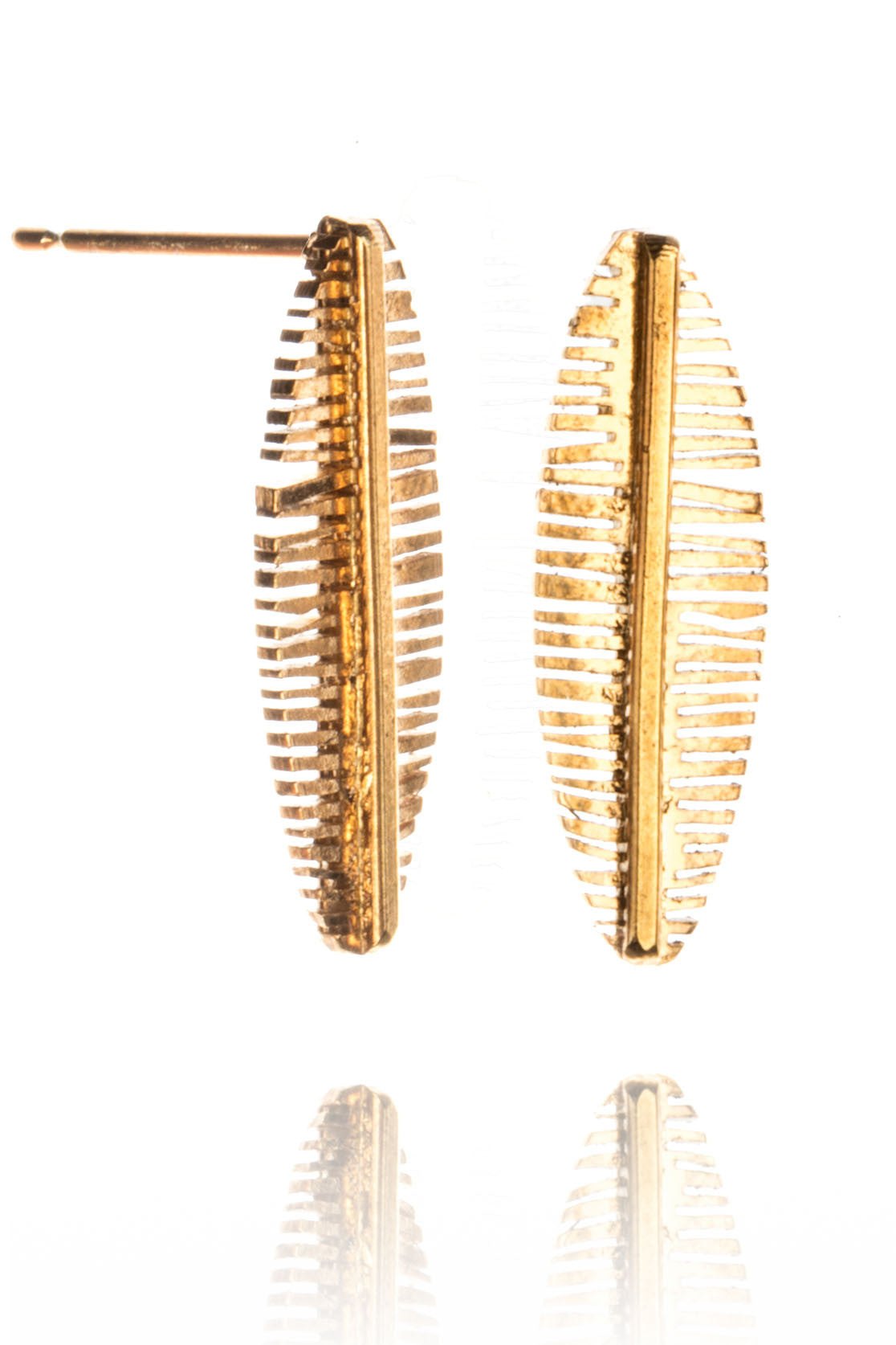 Long Palm Leaf Stud Earrings