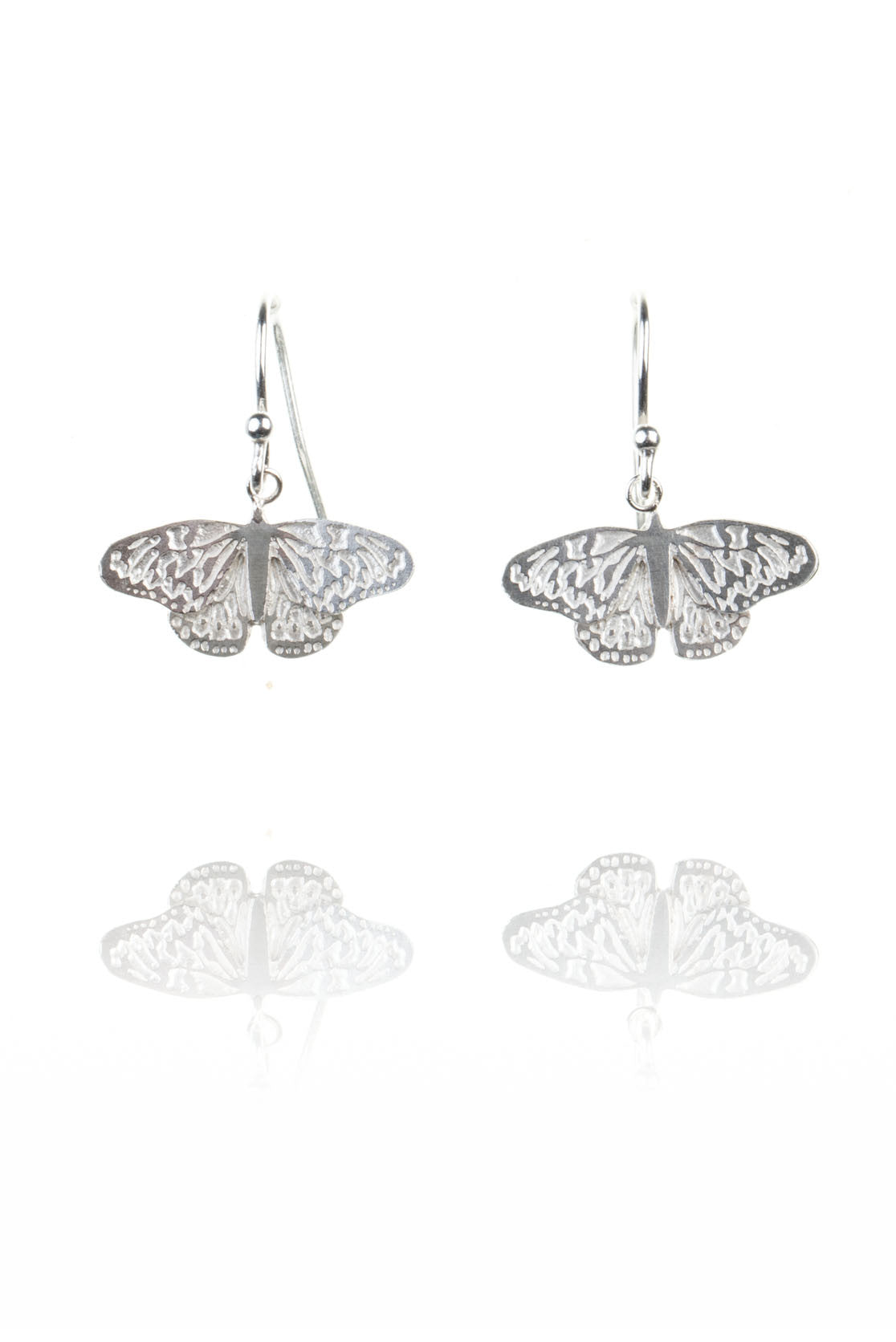 Sterling Silver or Gold Butterfly Earrings - Hooks