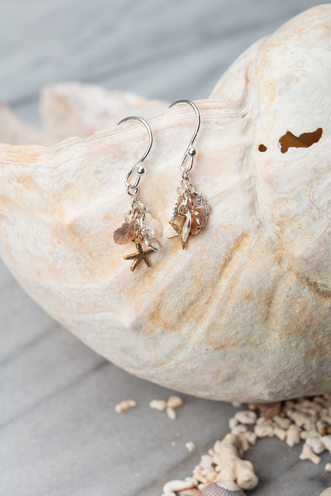 Seashells And Seahorse Drop Earrings