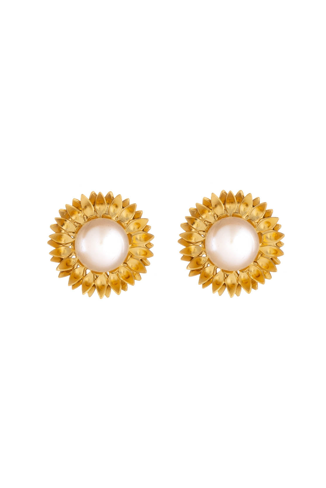 Sunflower Pearl Stud Earrings