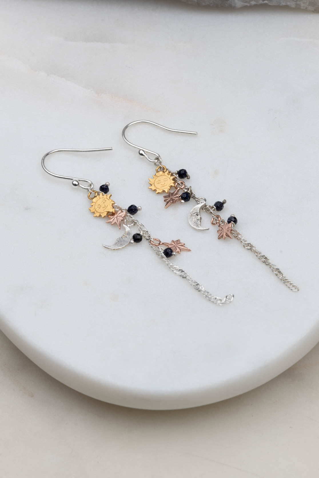 Sun Moon And Stars Cluster Earrings