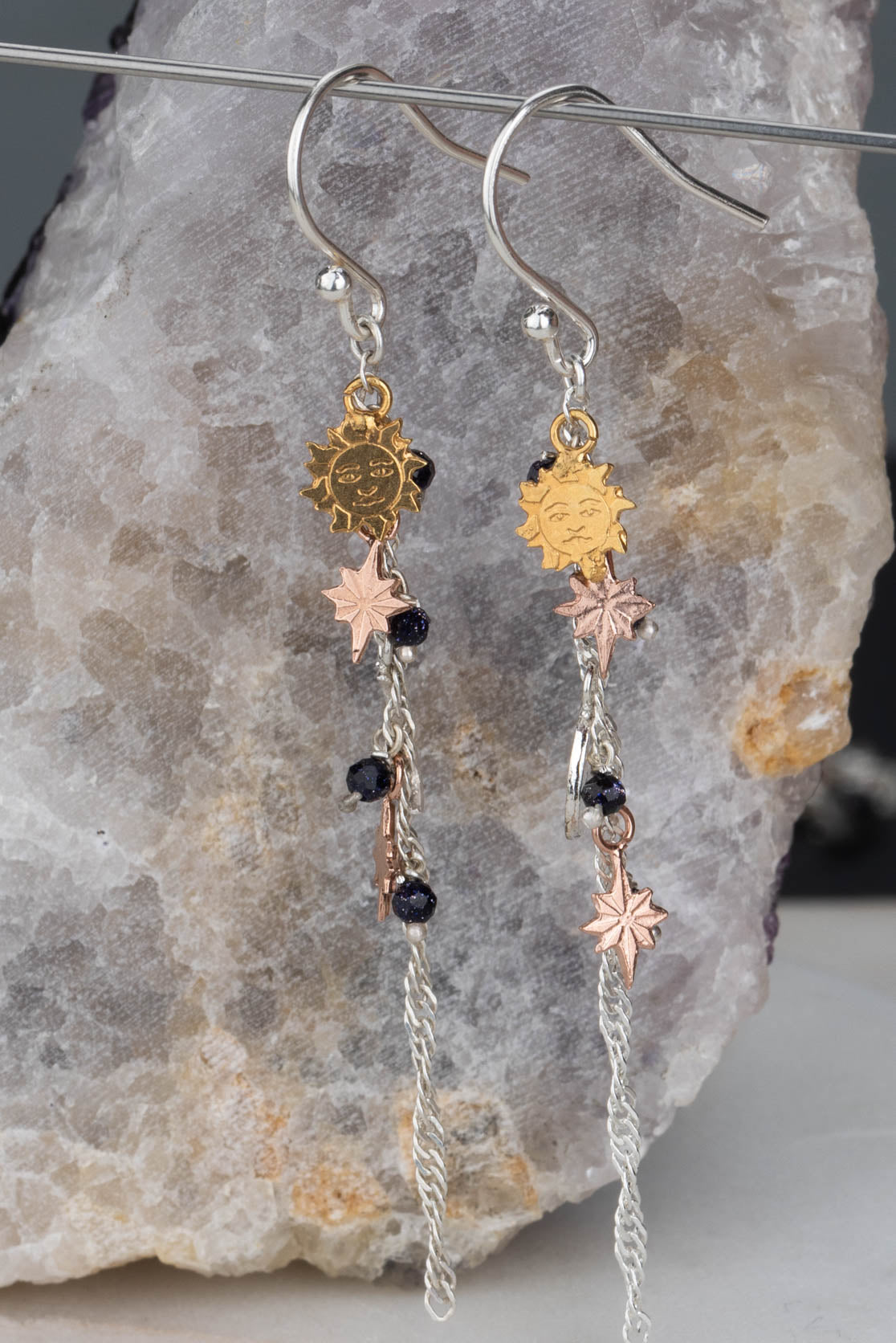 Sun Moon And Stars Cluster Earrings
