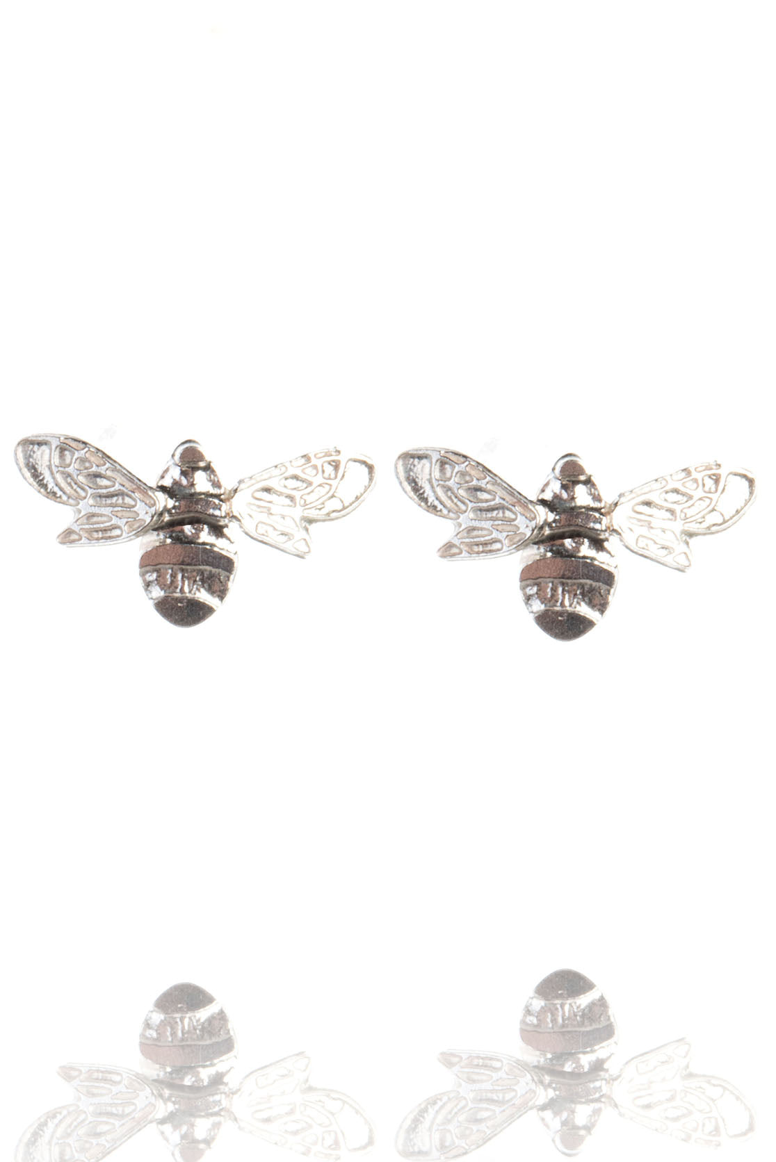 Mini Bee Stud Earrings In Sterling Silver &amp; Gold Plated Silver