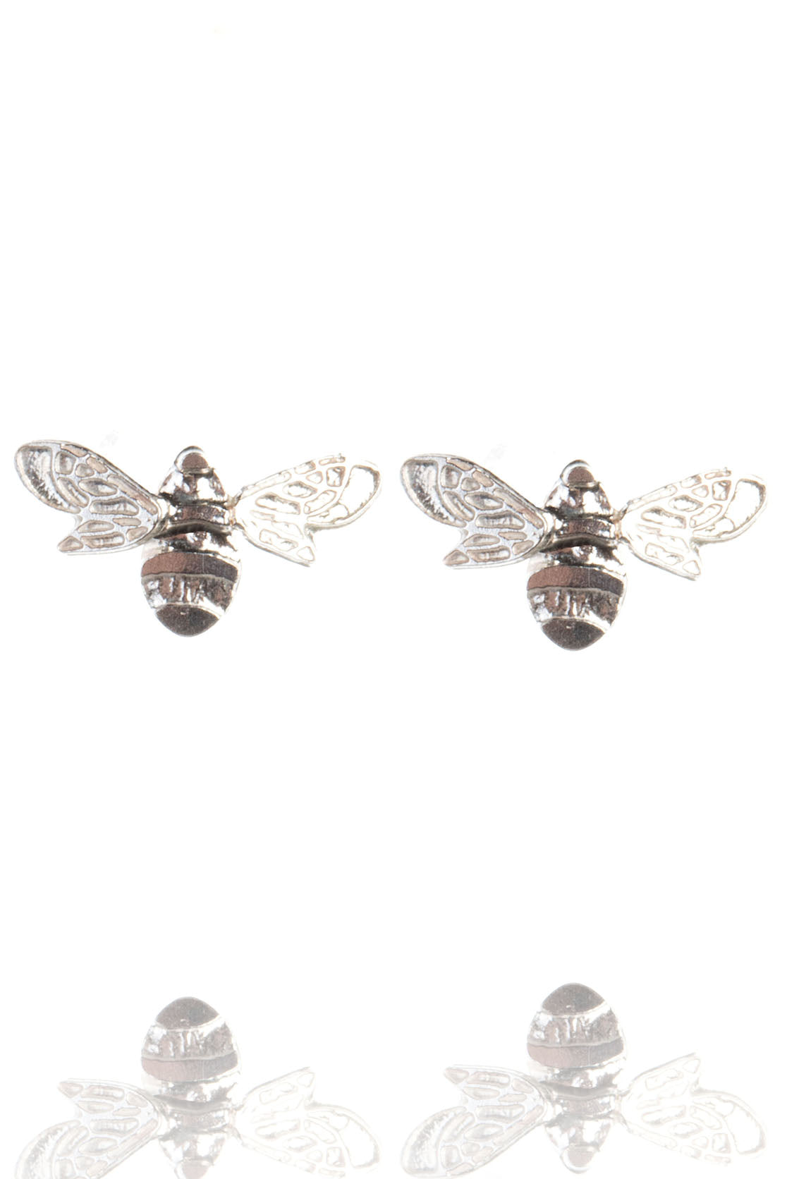 Mini Bee Stud Earrings In Sterling Silver & Gold Plated Silver