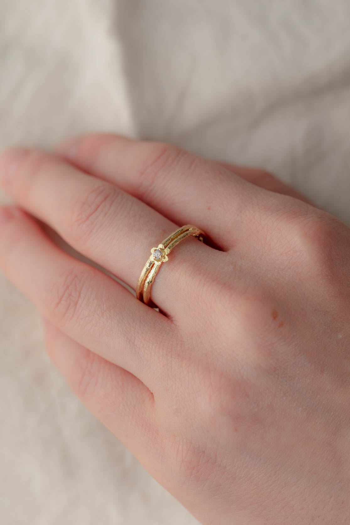 Diamond Flower Ring In 18ct Gold