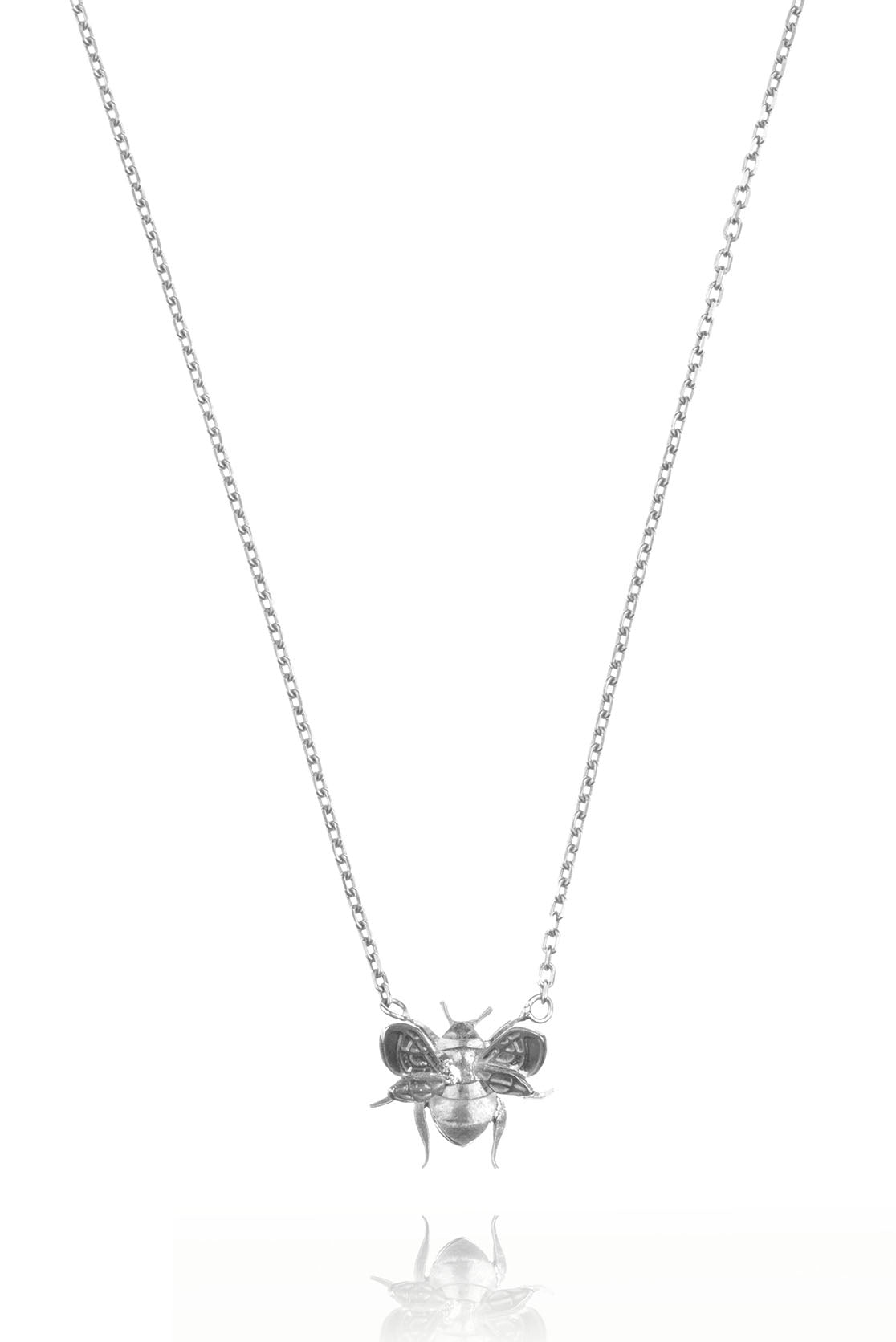 Bee Necklace in Sterling Silver or Gold