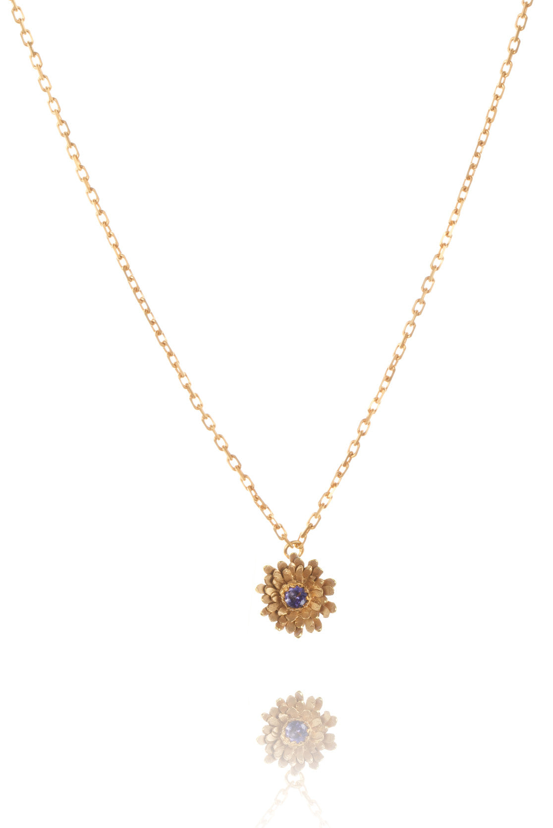 Gold vermeil with iolite Dahlia Necklace