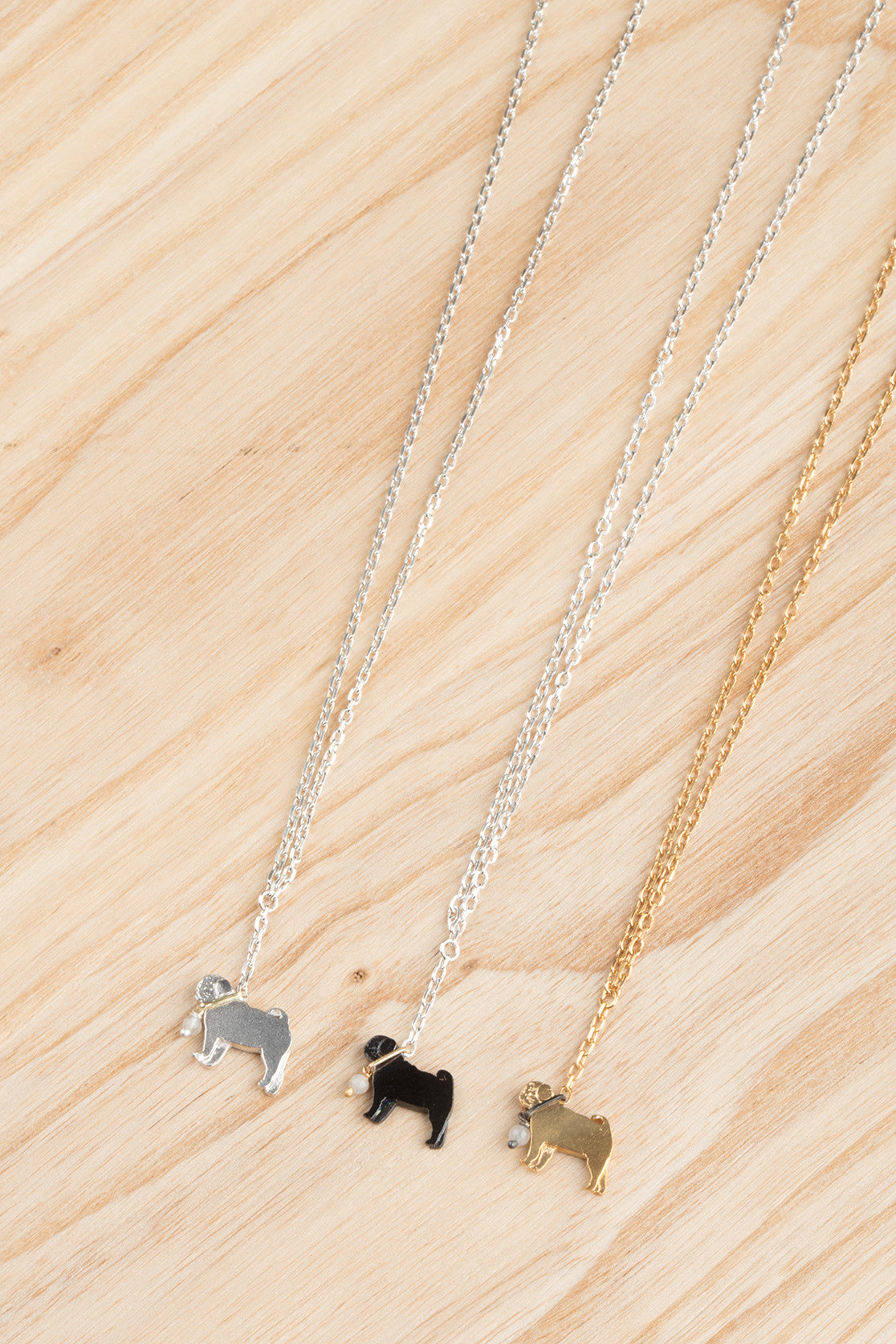 Pug On A Lead Necklace