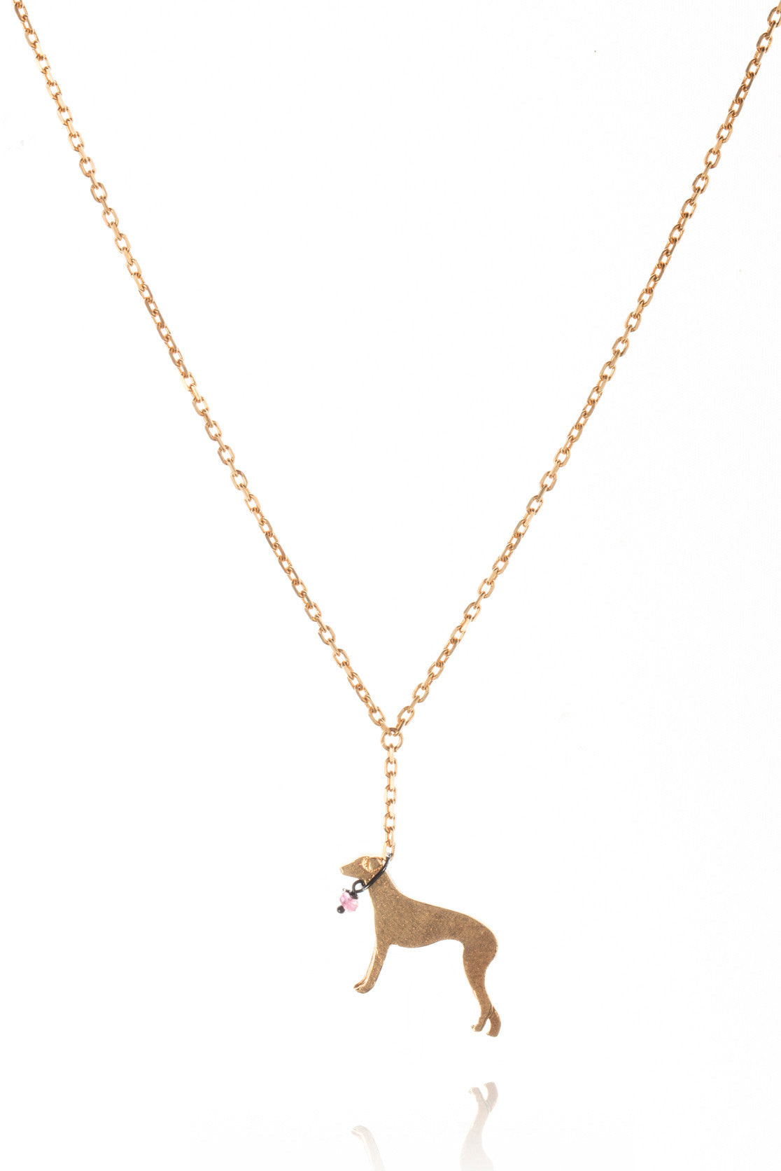 Greyhound Necklace in silver, gold plate or black
