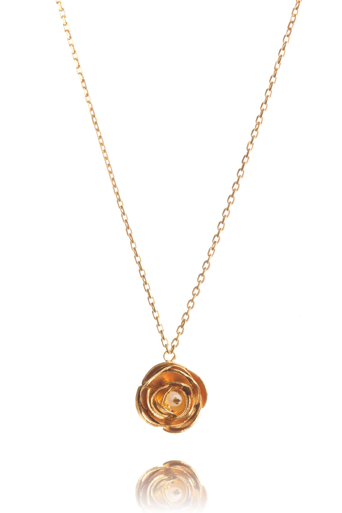 Gold Vermeil with pearl Peony Pendant