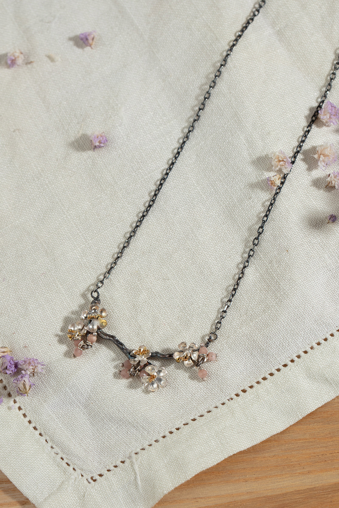 Almond Blossom Branch Necklace