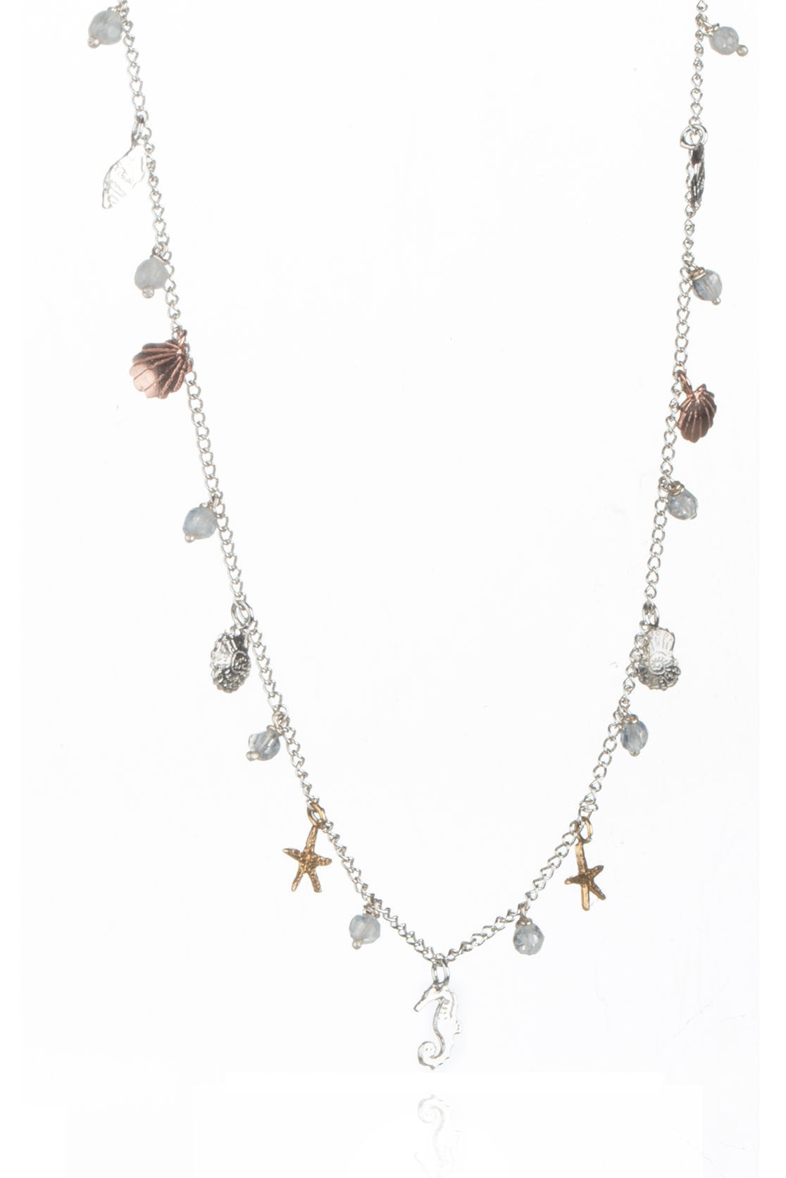 Silver with gold vermeil and rose gold vermeil details Seaside Jewellery Necklace 