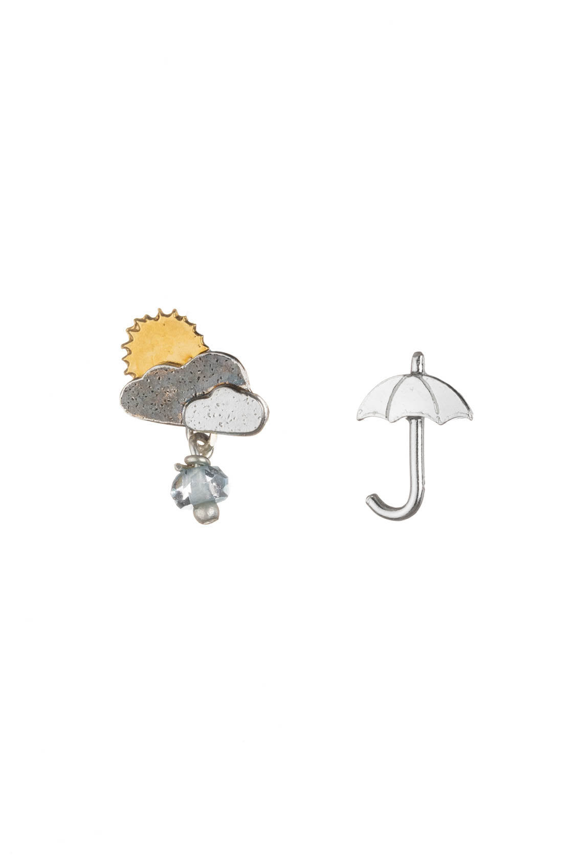 Sunshine Showers And Umbrella Mis-matched Stud Earrings