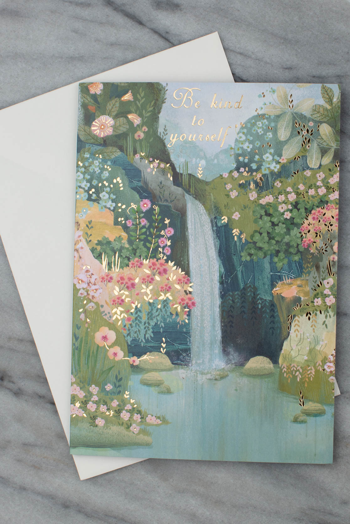 Colourful greetings card and envelope