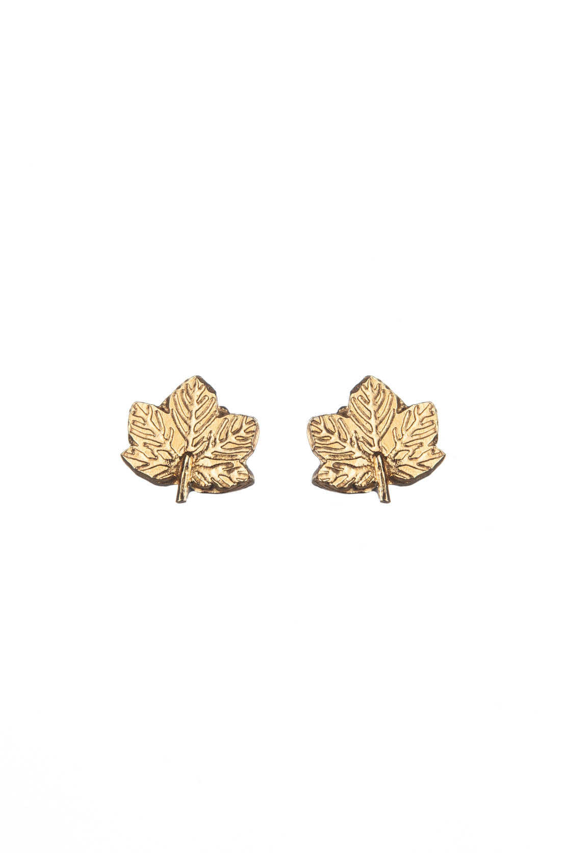 Small Sycamore Leaf Stud Earrings