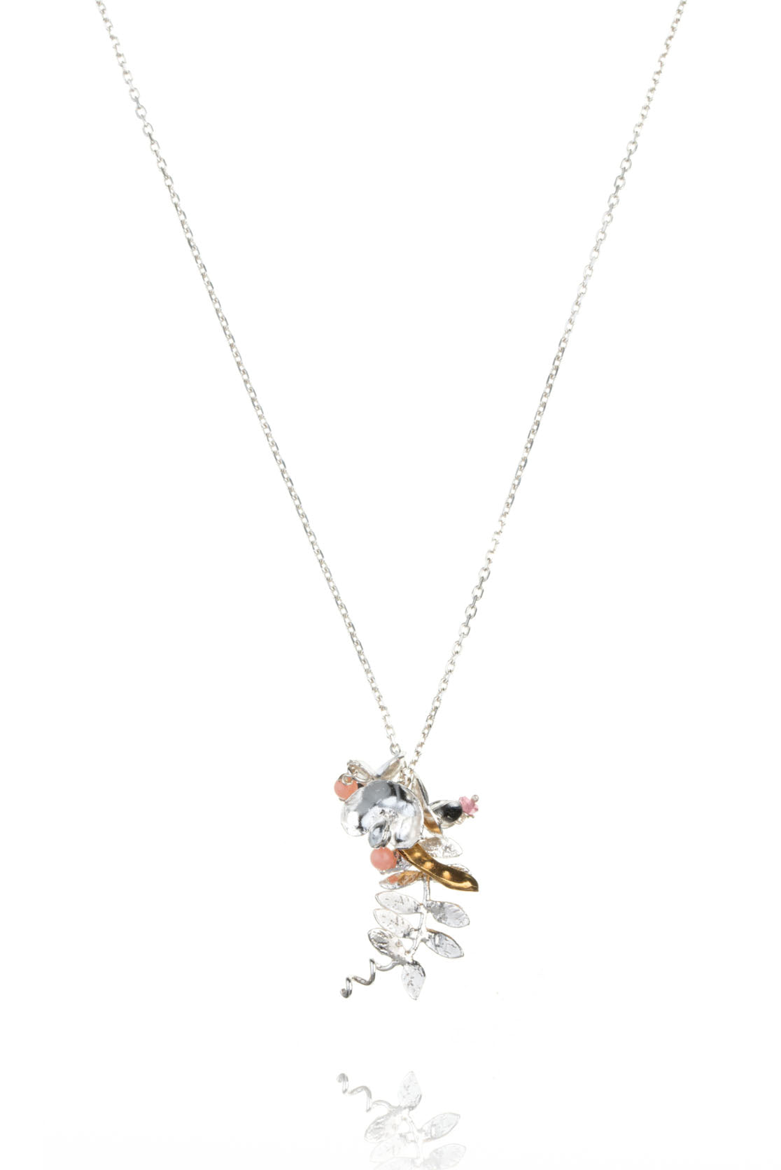 Sweet Pea Necklace In Sterling Silver And Gold